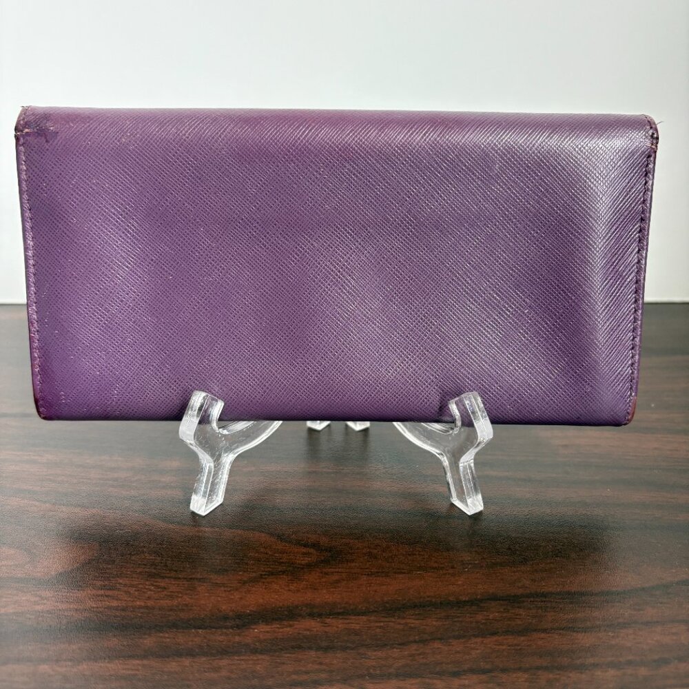 Salvatore Ferragamo Long Wallet Vala Ribbon Leather Purple/Plum Quiet Luxury - Picture 2 of 14